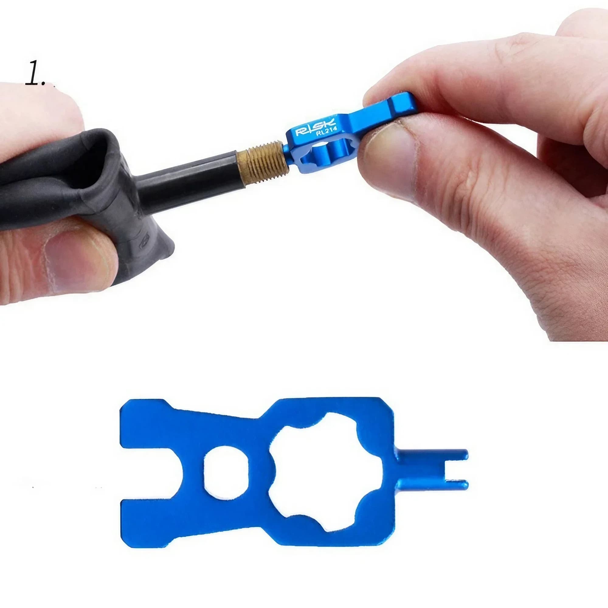 Bicycle Valve Tool Kit | 4-in-1 Repair Wrench for MTB & Road Bike Tire Maintenance - Thumbnail 2