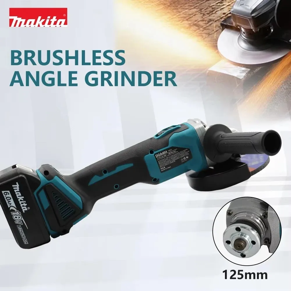 Makita DGA404 Brushless Angle Grinder | 18V Cordless Power | 4-Speed Cutting & Polishing Tool - Thumbnail 4