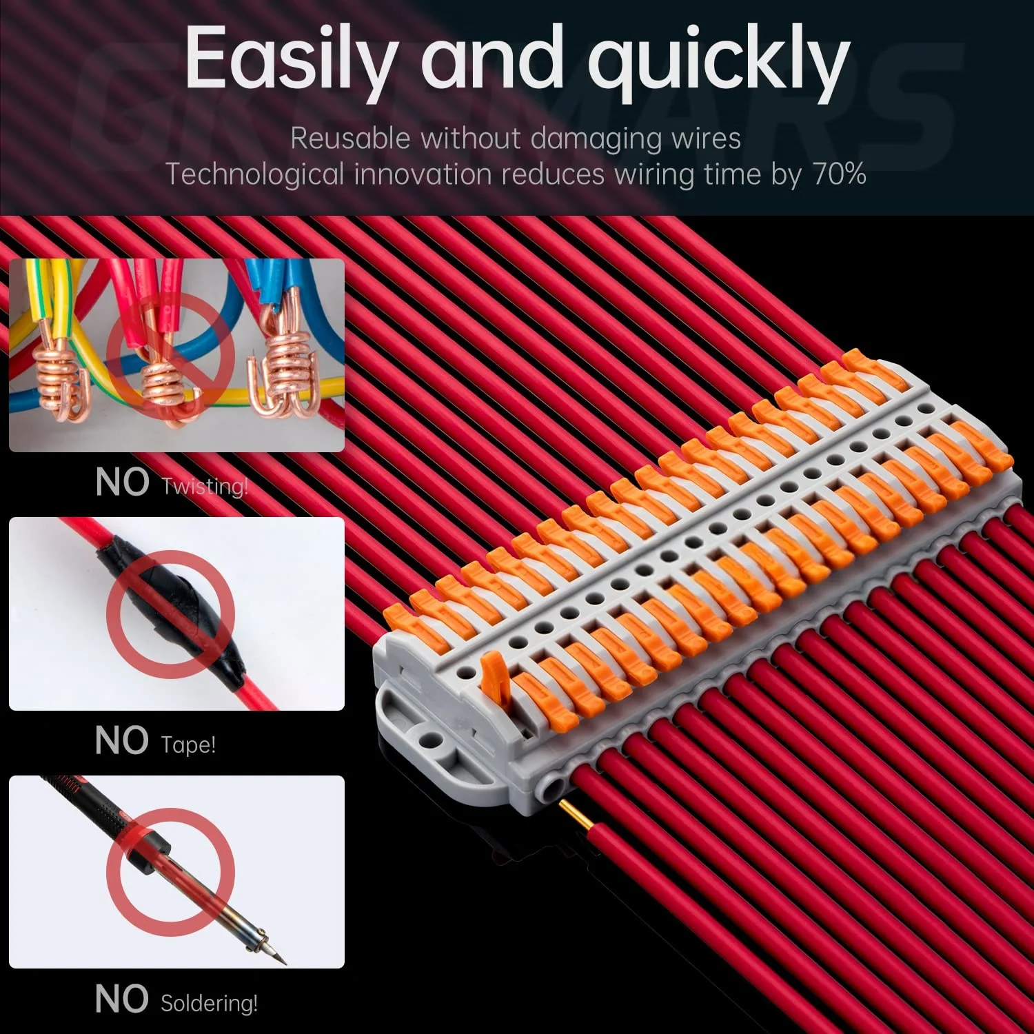 Push-In Wire Nut Connectors | DIY Electrical Terminals (24-12 AWG) | 0.2-4.0mm² Cable Fastener Kit - Thumbnail 2