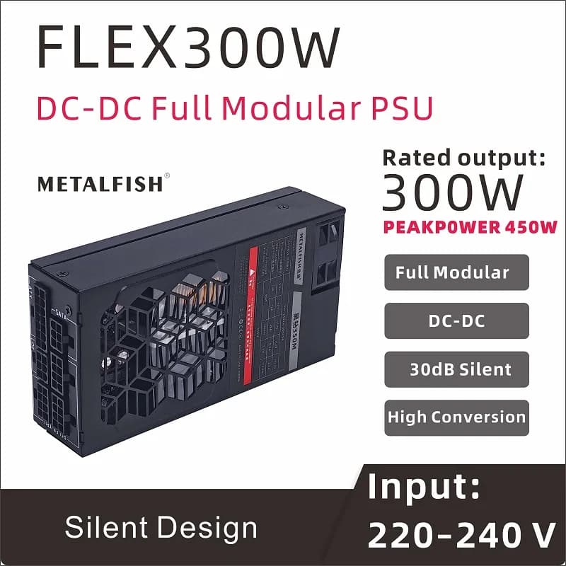 300W Flex-ATX Power Supply | Fully Modular 1U PSU for Mini-ITX & NAS Builds | 220-240V - Thumbnail 2