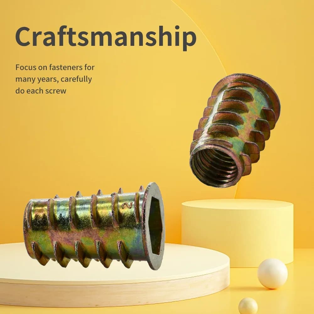 Insert Nuts | Zinc Carbon Steel | M4-M10 Hex Socket Head for Furniture - Thumbnail 5