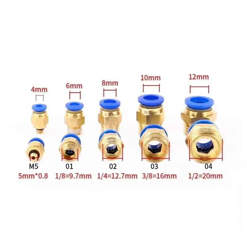 Quick-Connect Air Fittings | 1/8 to 1/2 NPT Threads | 4-12mm Hose Sizes - Thumbnail 3
