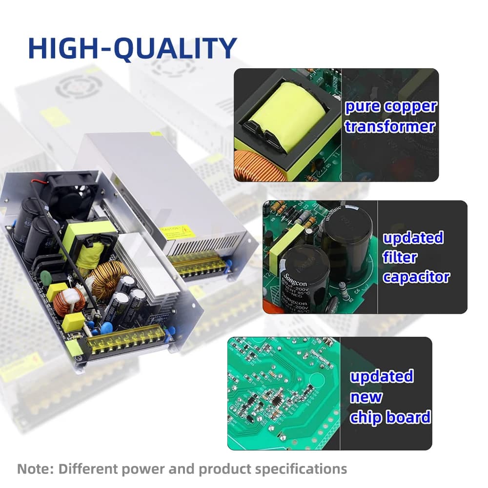 Industrial-Grade AC/DC Power Supply | 5V to 48V Output | Enclosed Aluminum Switching Converter - Thumbnail 4