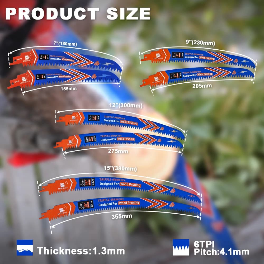 Reciprocating Saw Blade Set | Heavy-Duty Wood Cutting & Tree Pruning | Multi-Purpose Saw Blades - Thumbnail 6