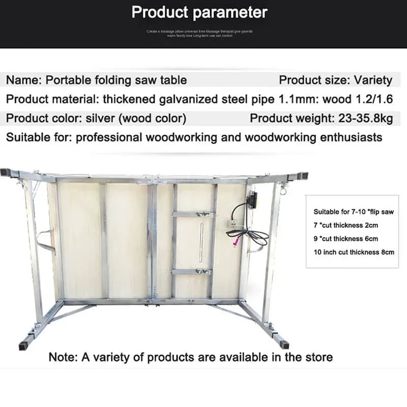Folding Workbench | 4-in-1 Portable Table Saw | 1.2x0.8M Telescoping Workstation - Thumbnail 6