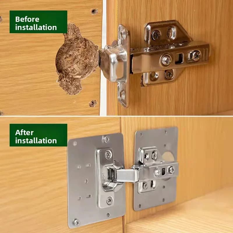 Drawer Hinge Repair Plate | Stainless Steel Fixing Bracket | 10/20-Set with Screws - Thumbnail 2