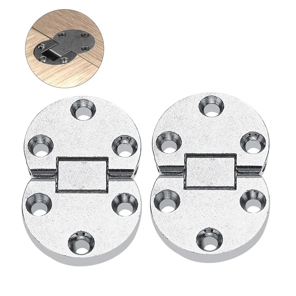 Alloy 180 Degree Folding Hinge | Heavy-Duty Cast Strap Design | Round Edge Drop Leaf Cabinet Hardware - Thumbnail 4