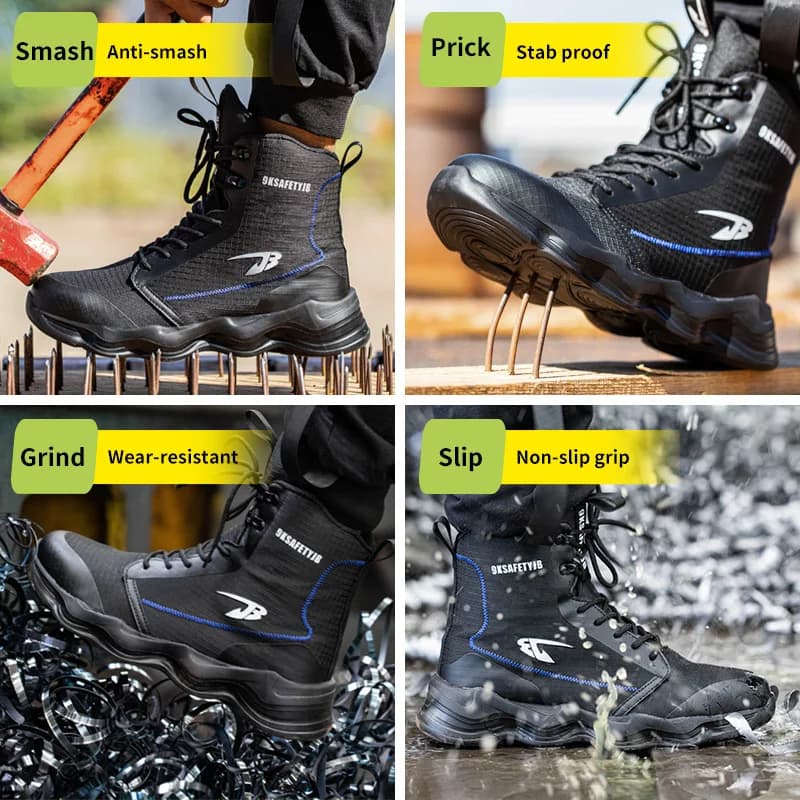 Safety Shoes | Breathable Anti-Smash Design | Puncture Proof Work Sneakers - Thumbnail 6