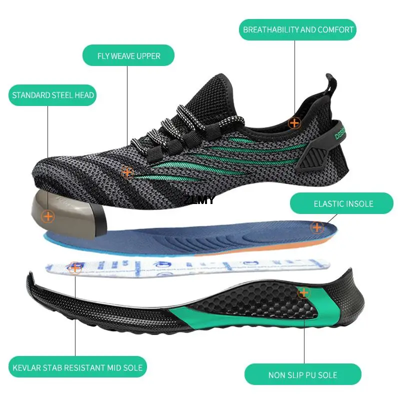 Safety Boots | Steel Toe Anti-Stab Work Sneakers | Men's & Women's Plus Size 48 - Thumbnail 6