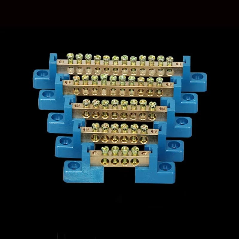 Grounding Bar | 6 x 9 Copper Bus Bar | 4-12 Hole Terminal Block for Electrical Panel - Thumbnail 4