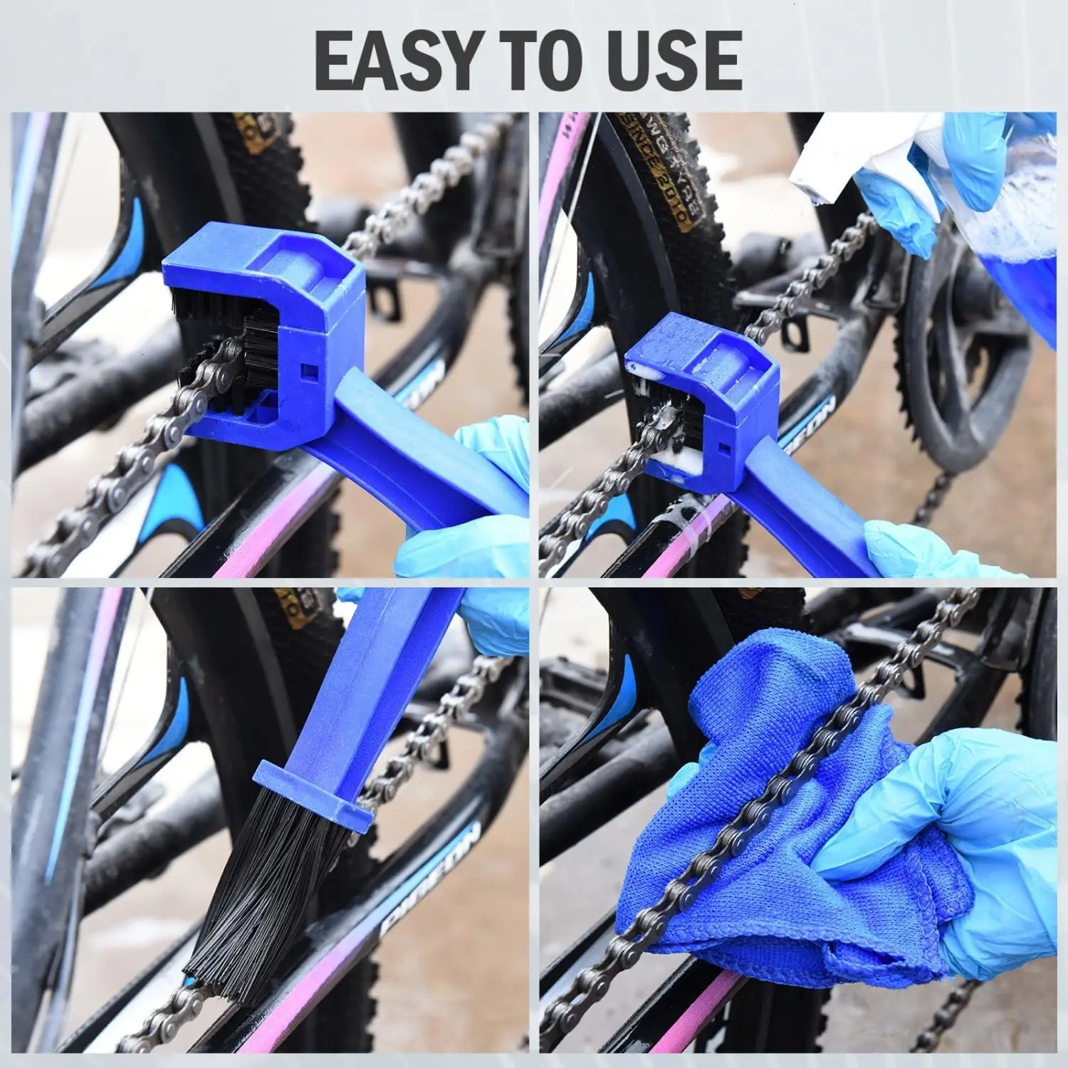 Motorcycle Chain Cleaner & Brush Kit | Heavy-Duty Scrubber for Road Grime & Lubricant - Thumbnail 5