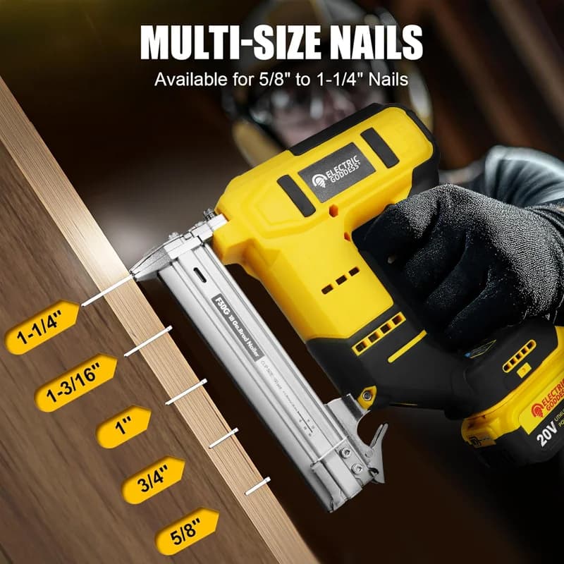 Brushless Electric Nail Gun | 10-30mm Depth Adjustment | Compatible with DeWalt 20V Battery - Thumbnail 4