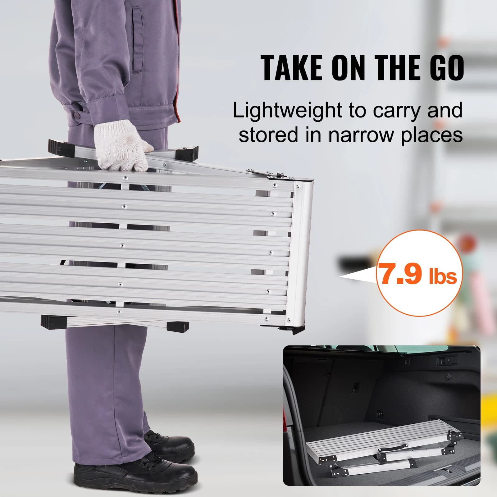 Work Platform Ladder | 330 lbs Heavy Duty | Aluminum Drywall Stool with Non-Slip Feet - Thumbnail 4