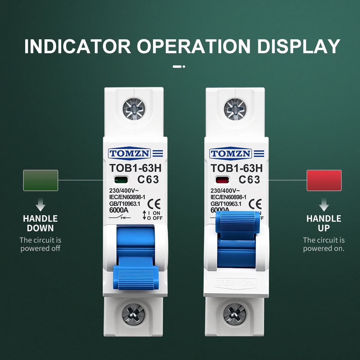 Miniature Circuit Breaker | TOB1-63H C-Type | 3A-63A Capacity | 230/400V AC Protection - Thumbnail 3