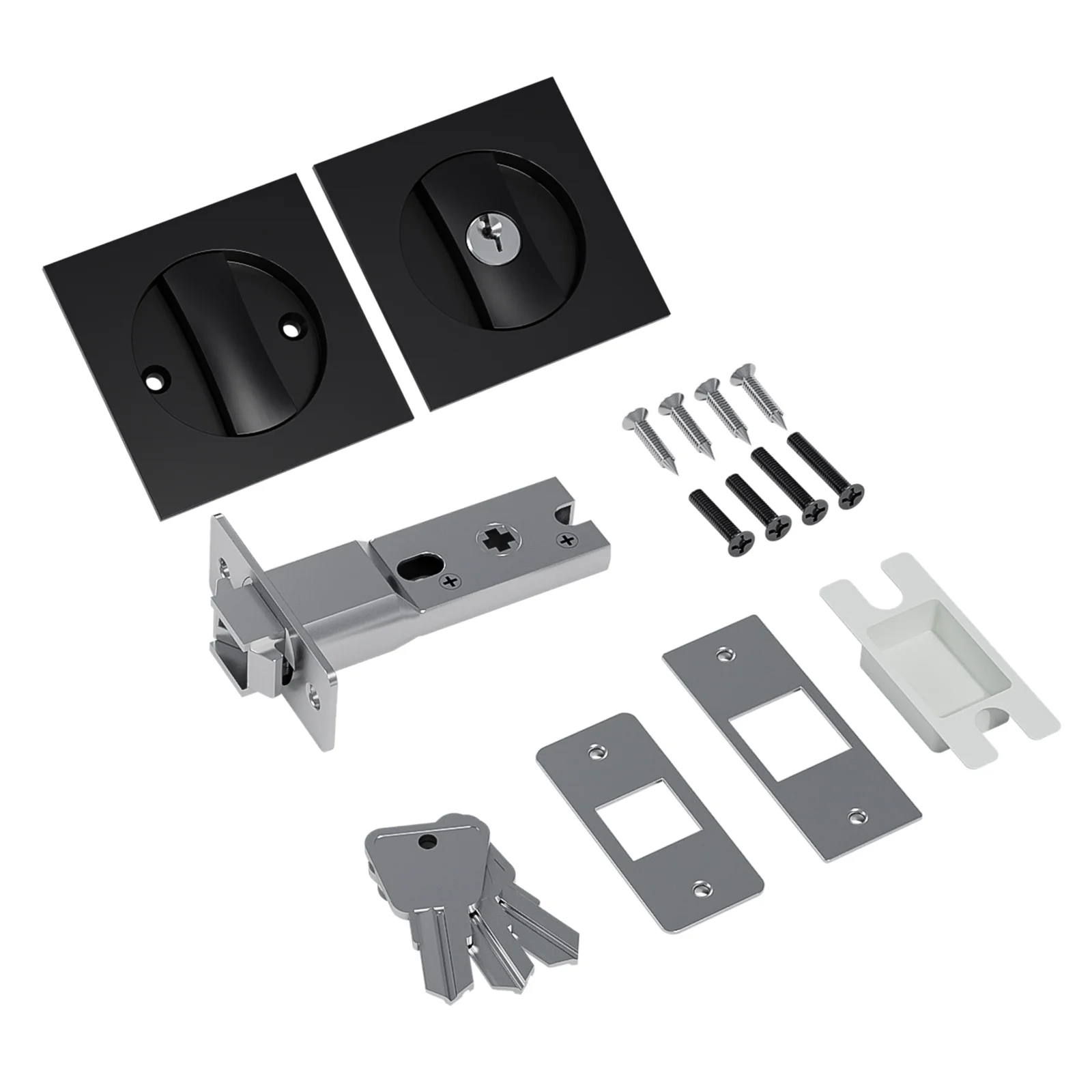Barn Door Lock | Invisible & Durable Design | 3 Keys & Handle Included - Thumbnail 3