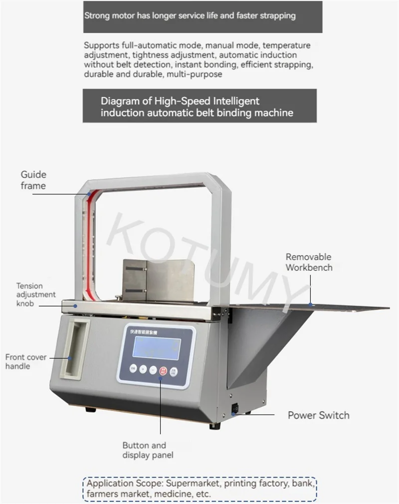Automatic Strapping Machine | 220V Compact Tying Tool for Fresh Produce & Retail - Thumbnail 5