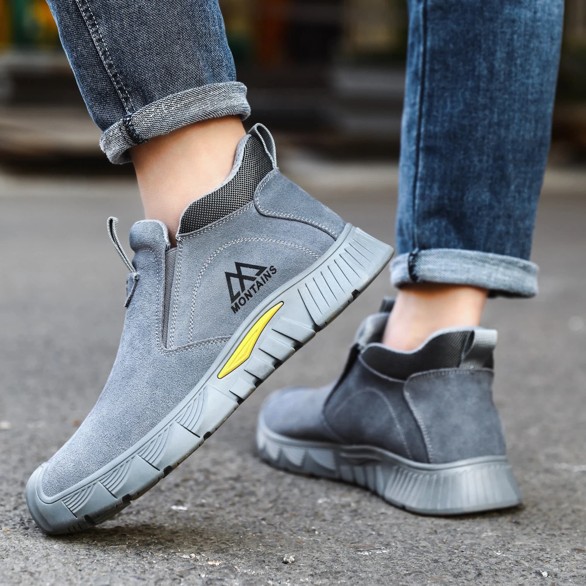 Welder Safety Boots | Men's Anti-Smashing Anti-Piercing Protection | Steel Toe Anti-Scalding Sneakers - Thumbnail 4