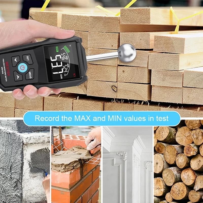 Non-Contact Wood Moisture Detector: Digital Hygrometer for Non-Destructive Timber Testing - Thumbnail 5