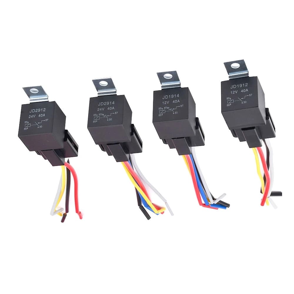 40A Automotive Relay Kit | 12V/24V Waterproof 4-Pin & 5-Pin | Durable Socket with Harness - Thumbnail 2