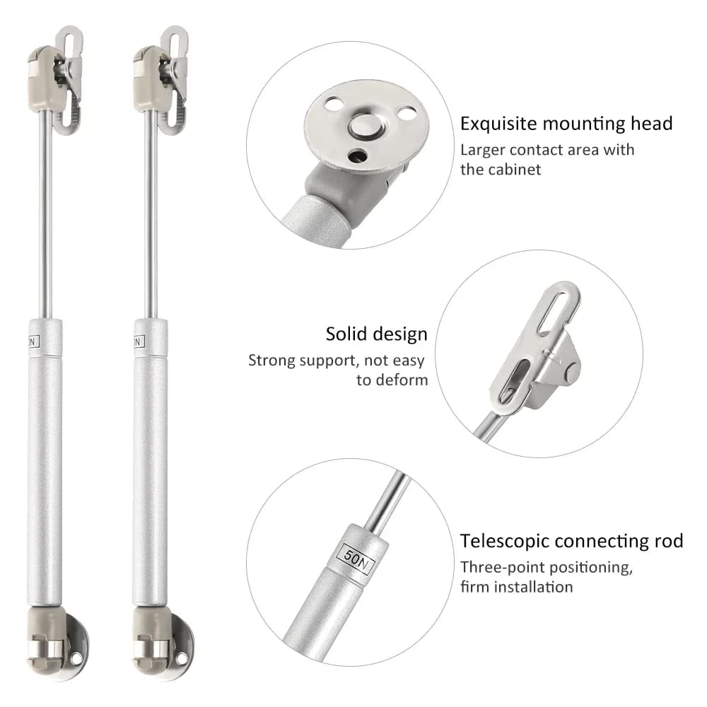 4pc Gas Strut Cabinet Door Lift Support | Hydraulic Spring Hinge System | Heavy-Duty Furniture Hardware - Thumbnail 2