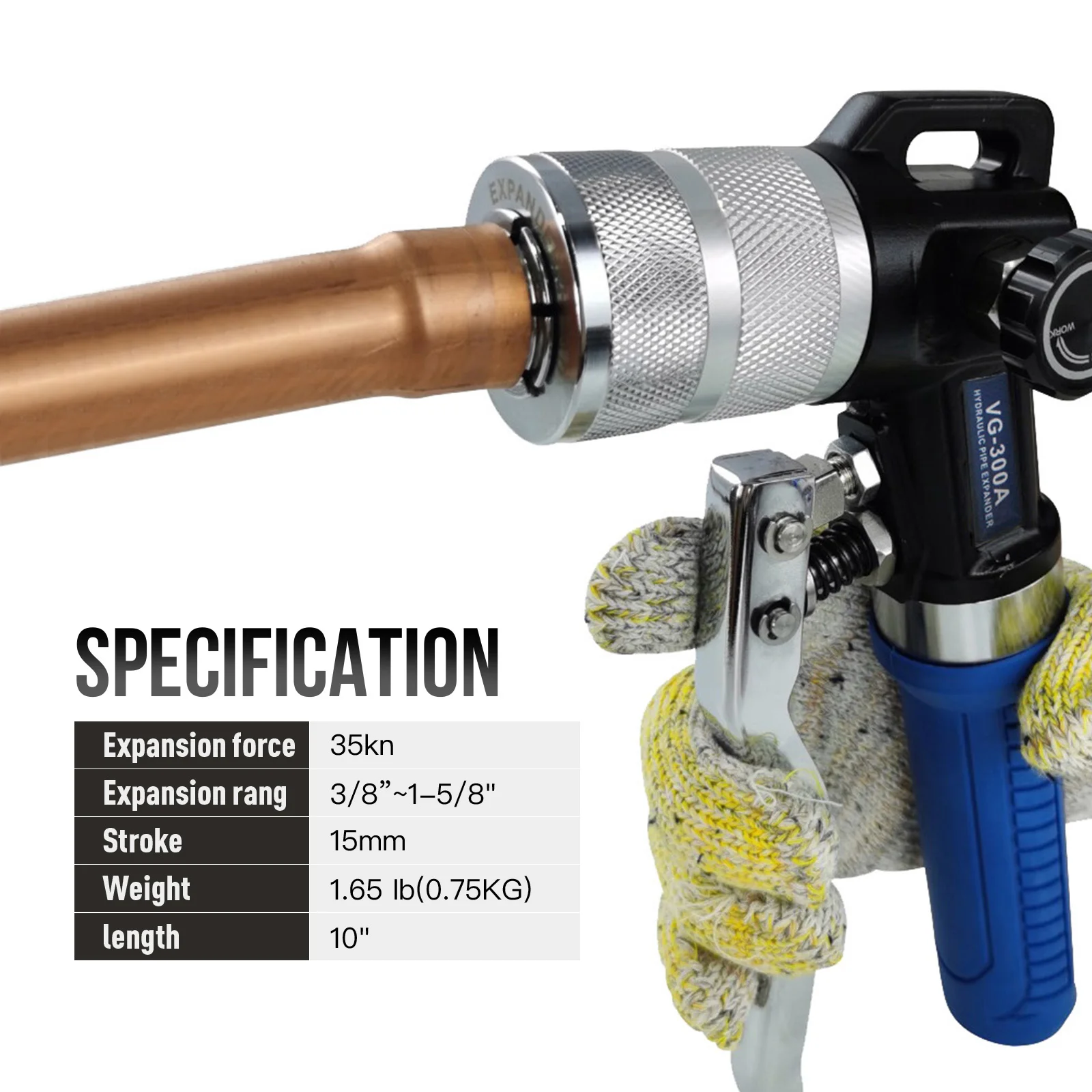 Hydraulic Tube Expander Kit | Copper & Steel Pipe Swaging Tool | 1/2 Capacity - Thumbnail 4