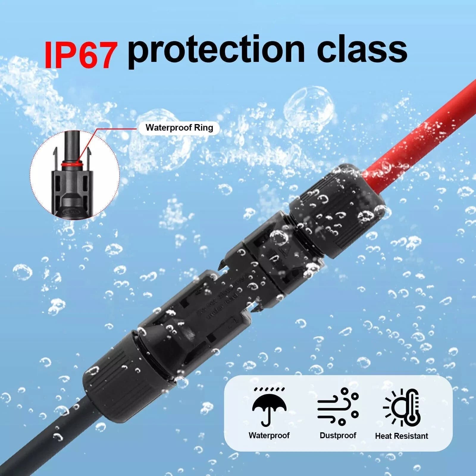 Solar Panel Extension Cable | 10 AWG 6mm² Silicone Wire | Waterproof PV Connectors - Thumbnail 4