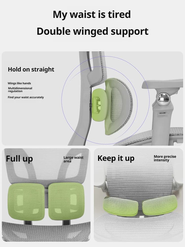 Mesh Office Chair | High Back Swivel with Footrest | Reclining Computer Gaming Chair - Thumbnail 3
