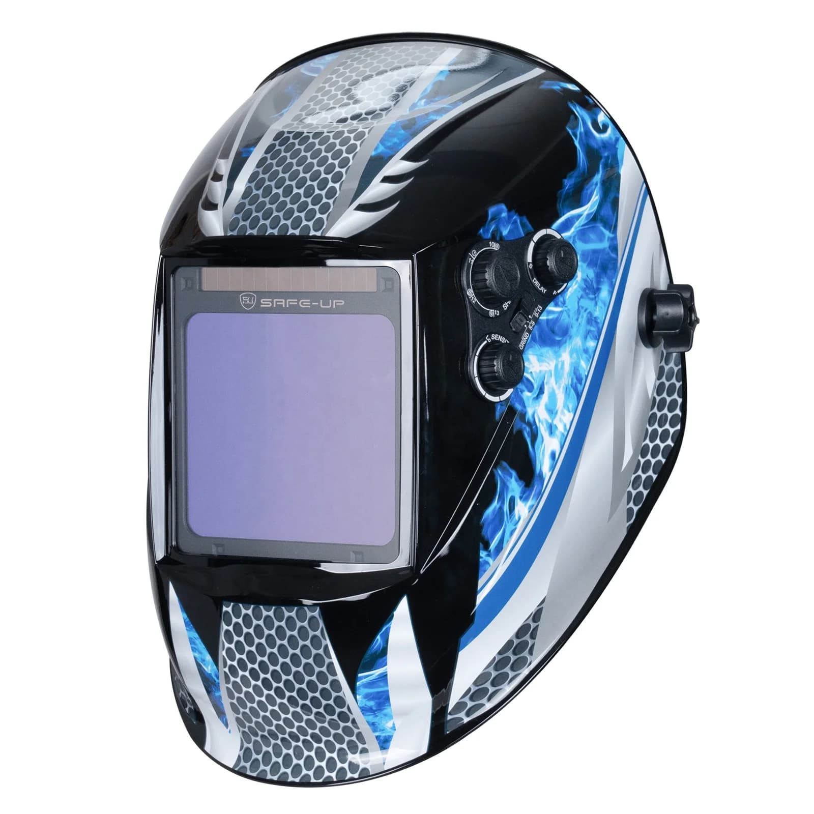 Auto-Darkening Welding Helmet | 100x97mm True-Color View | 4-Sensor Protection for MIG, MAG & MMA - Thumbnail 2