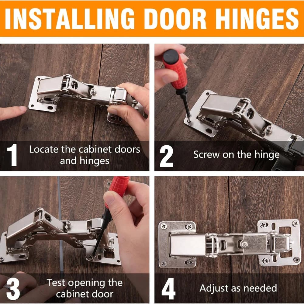 Soft Close Cabinet Hinges | 130-170 Degree Adjustable Steel | Kitchen Cupboard Hardware - Thumbnail 5