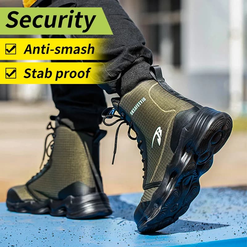 Safety Shoes | Breathable Anti-Smash Design | Puncture Proof Work Sneakers - Thumbnail 5