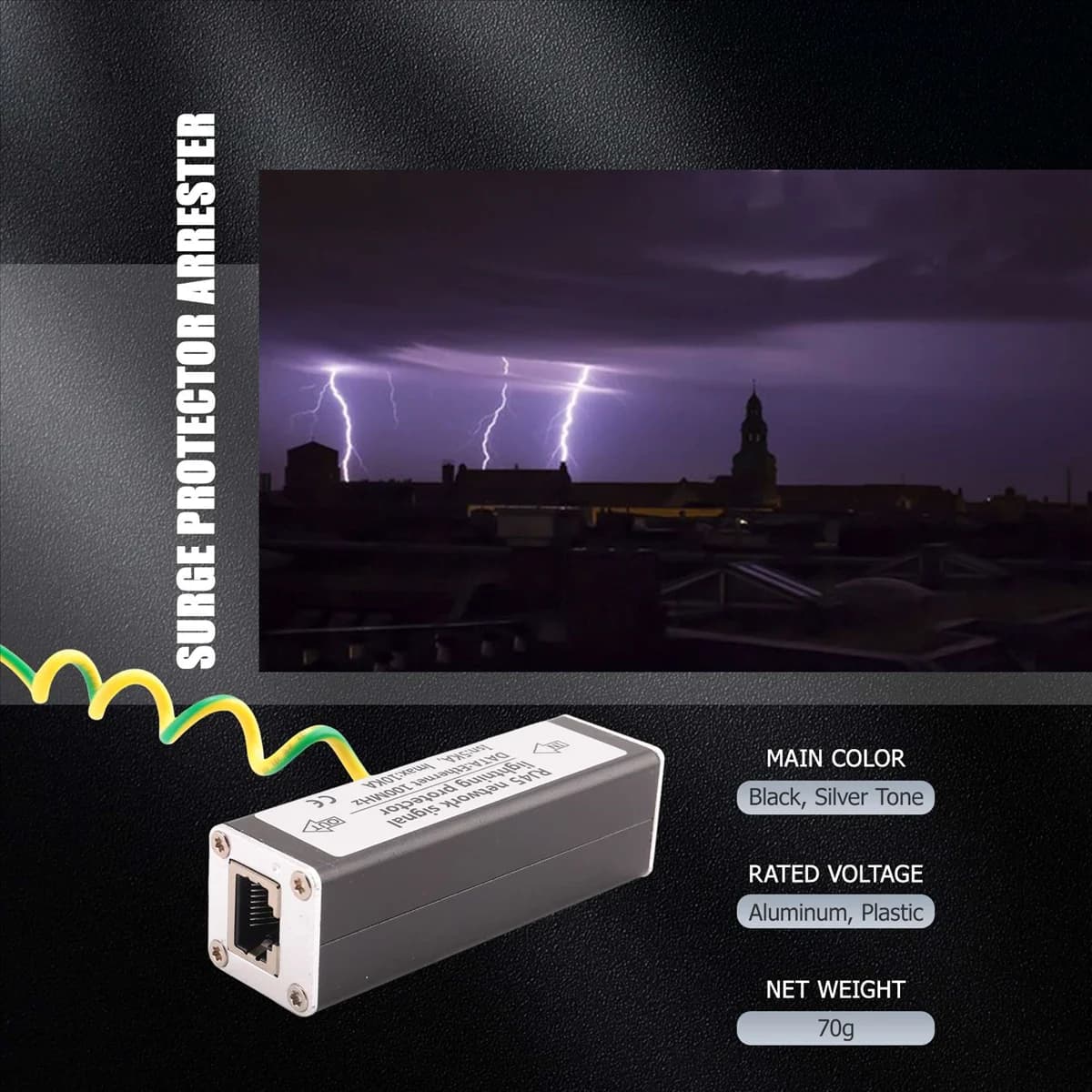 Ethernet Surge Protector | 100MHz Network Protection | RJ45 Plug - Thumbnail 4