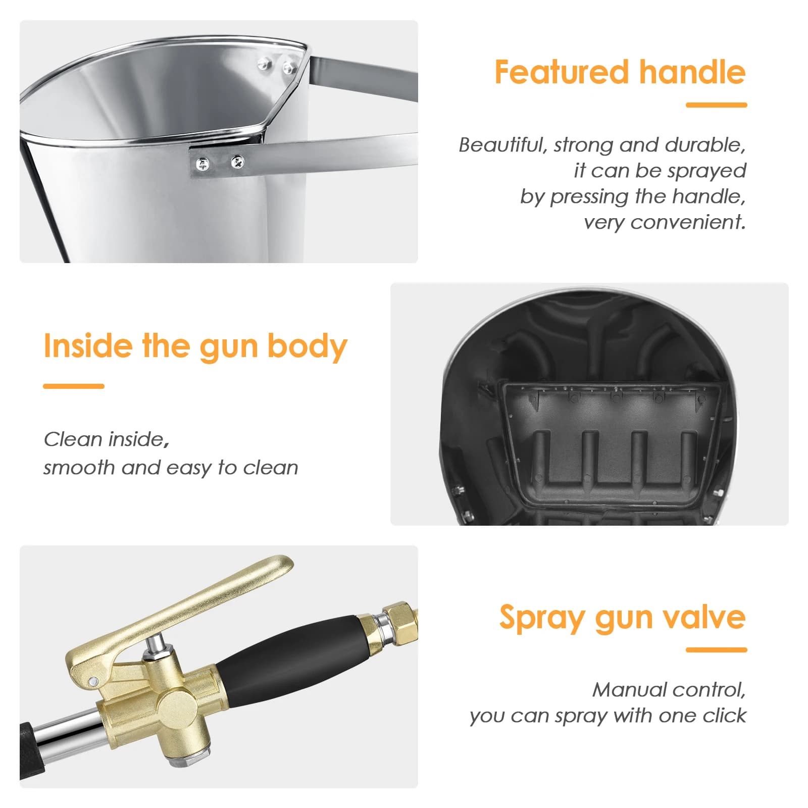 4 Jet Mortar Spray Gun | Hopper Design | Wall Cement & Plaster Application - Thumbnail 4
