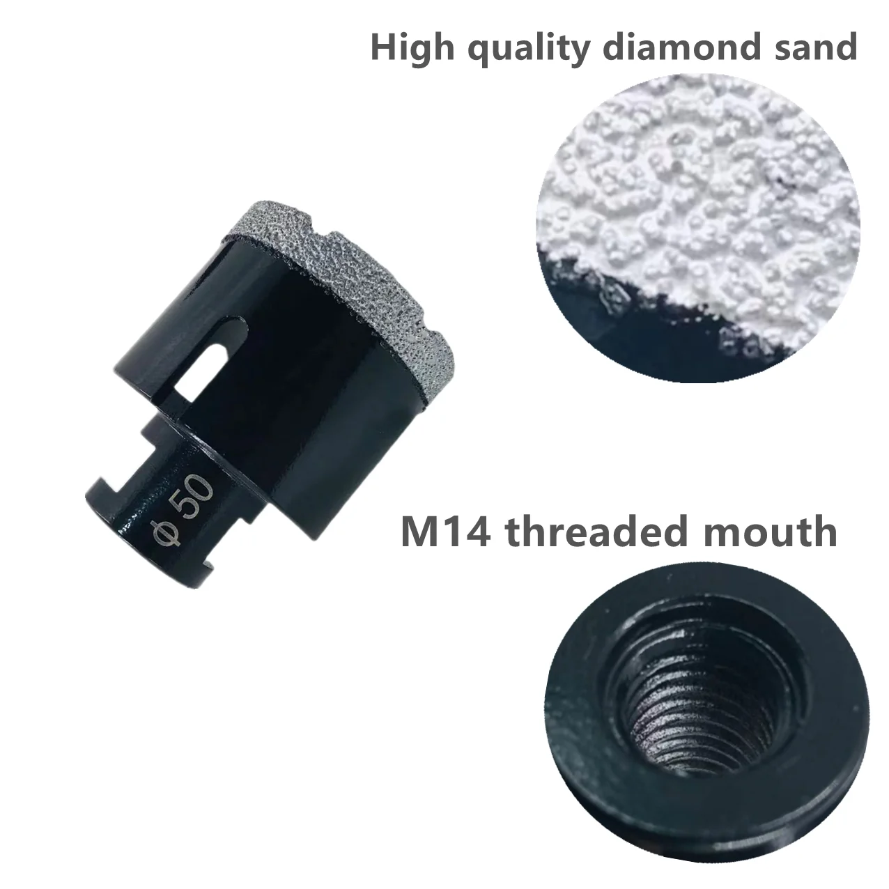 Diamond Core Drill Bit | M14 Thread for Granite, Marble & Tile | Dry Vacuum Brazed Masonry Hole Saw - Thumbnail 5