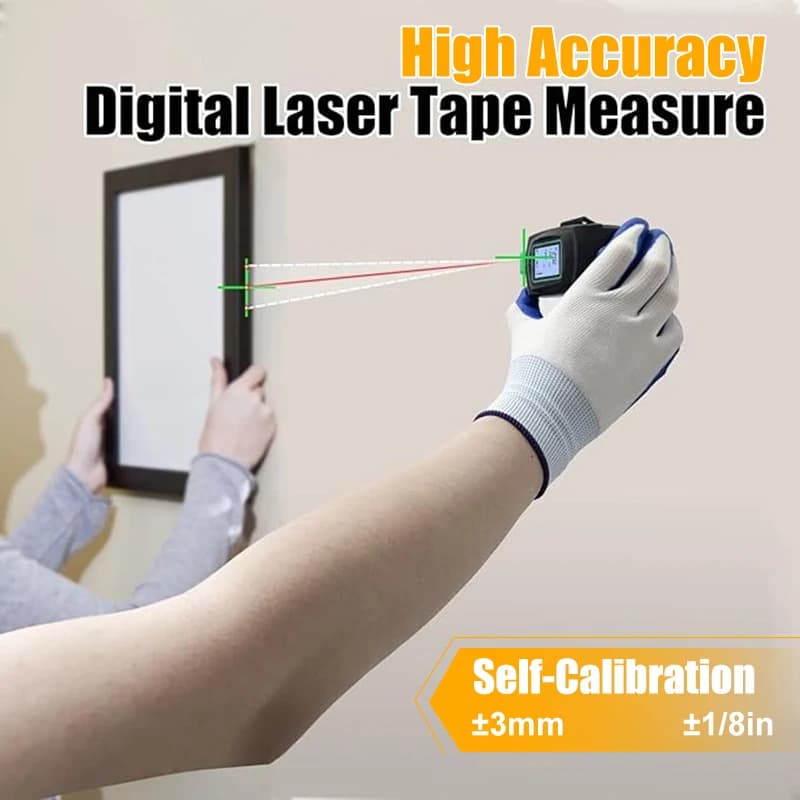Laser Distance Measure | 50M Range | High-Precision 3-in-1 Digital Tape Ruler - Thumbnail 2