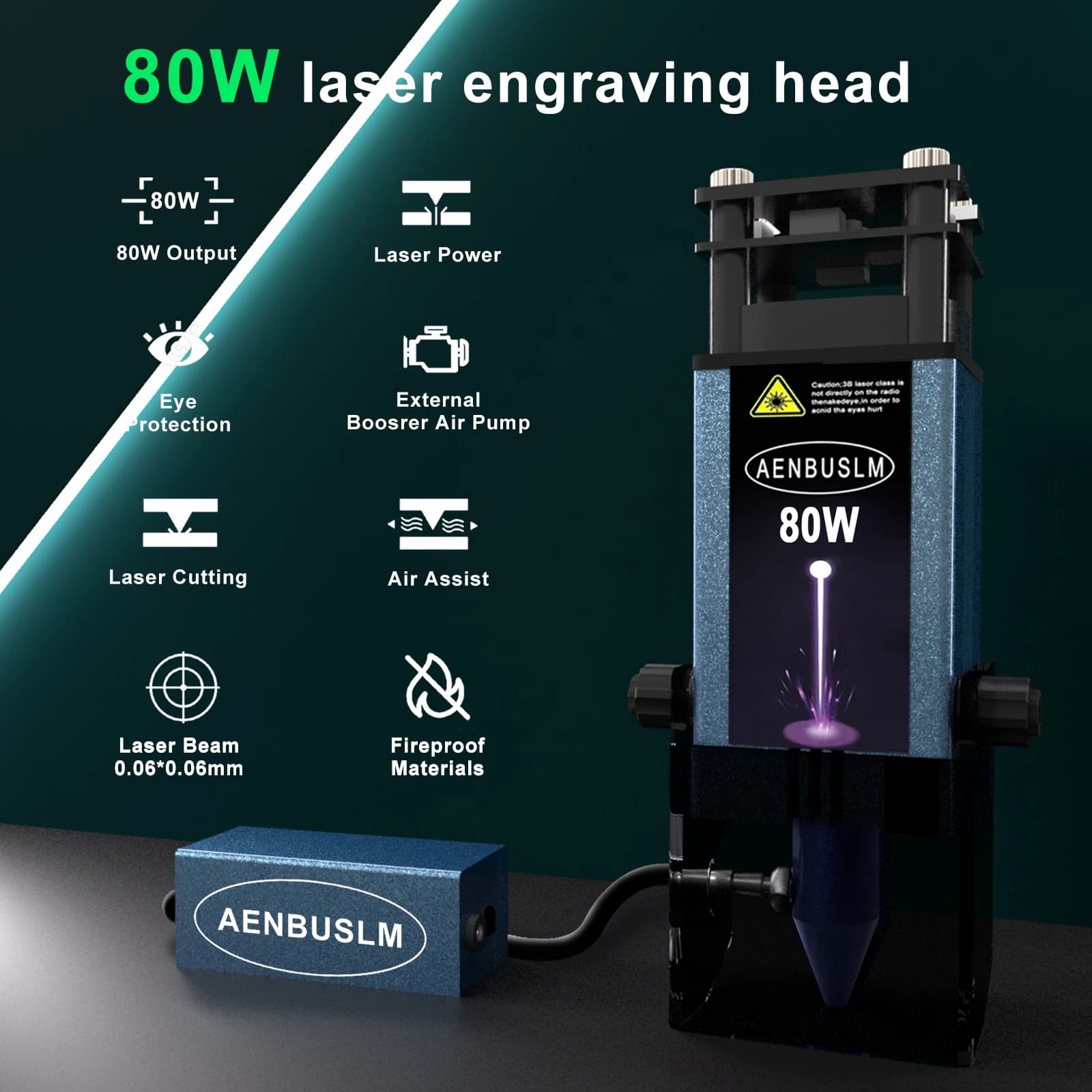 40W Laser Engraving Head | 450nm Module for CNC Router & 3D Printer | 12V/24V Precision Cutting Tool - Thumbnail 3