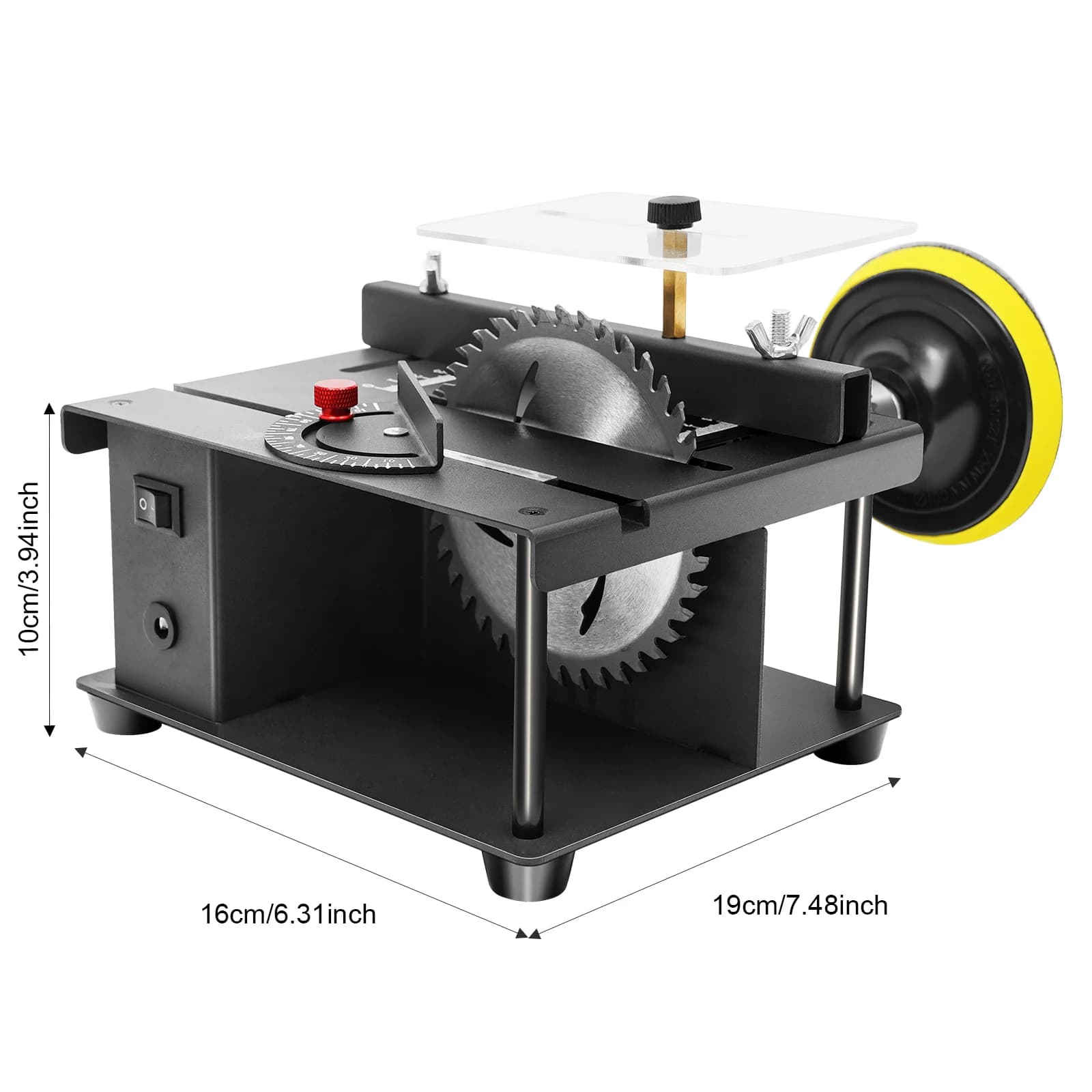 200W Mini Table Saw with 7-Speed Adjustment 0-90° Angle Cutting Machine Multi-Function DIY Cutting Tool for Wood Acrylic - Thumbnail 5