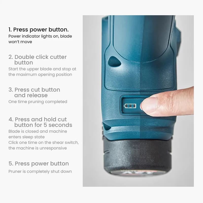 Cordless Electric Pruner | Bosch 12V Hedge Trimmer | Household Branch Cutting Scissors - Thumbnail 3