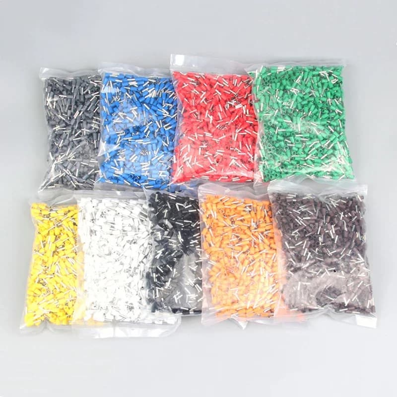 Wire Ferrules Kit | 100-Piece Insulated Crimp Terminals | E-Series (E0508-E2508) for Secure Electrical Connections - Thumbnail 6