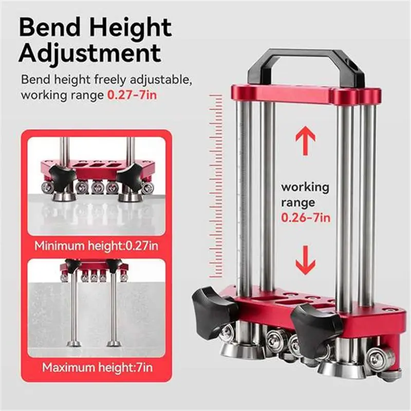 Sheet Metal Bender | 0-100° Adjustable Roller | Heavy-Duty Roofing & Fabrication Tool - Thumbnail 5