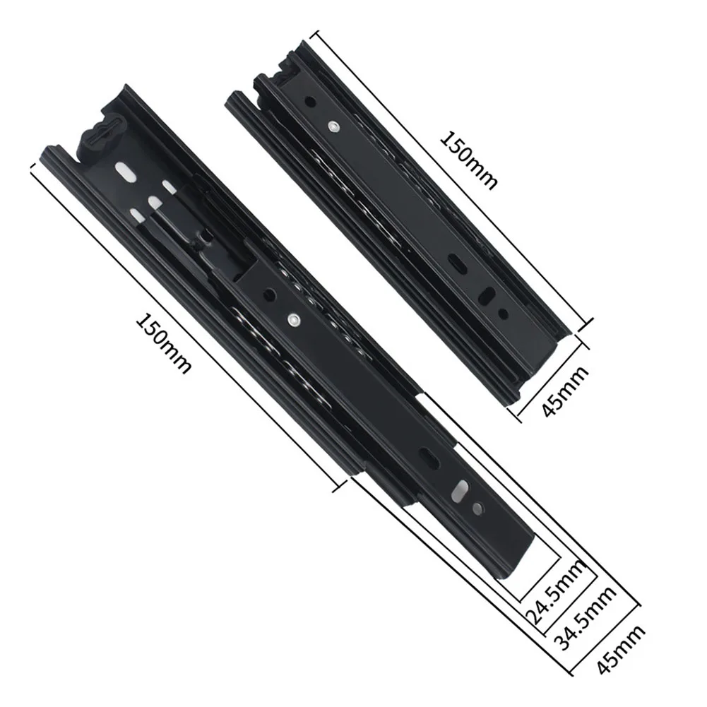 6-Inch Ball Bearing Drawer Slides | 2-Pack Heavy-Duty Runners for Smooth Gliding Action - Thumbnail 2