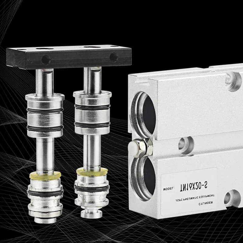 Double-Rod Pneumatic Cylinder | Aluminum Alloy | 10-32mm Bore | 30-75mm Stroke - Thumbnail 4