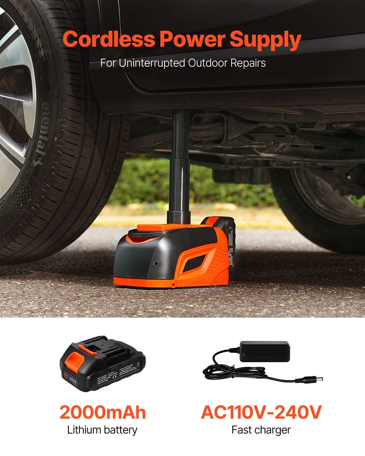 5-Ton Electric Car Jack | Remote-Controlled Lift for SUV & Truck | LED Work Light - Thumbnail 4