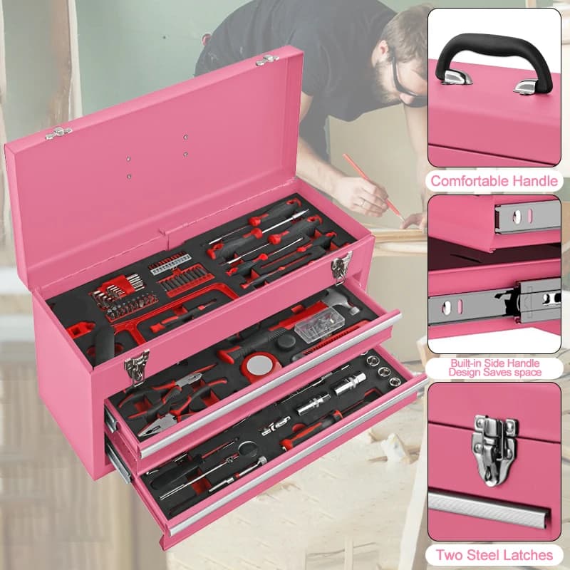 166-Piece Professional Tool Set | 3-Layer Iron Toolbox for Car Repair | Complete Hardware Wrench Kit - Thumbnail 3