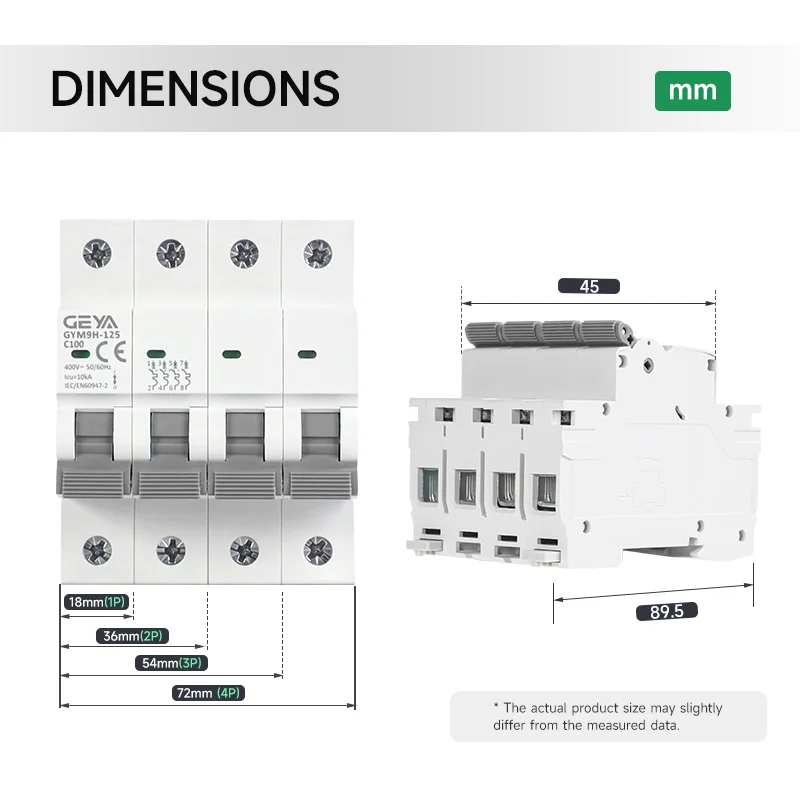 Miniature Circuit Breaker | 125A Overload & Short-Circuit Protection | 1P-4P Pole Options - Thumbnail 2