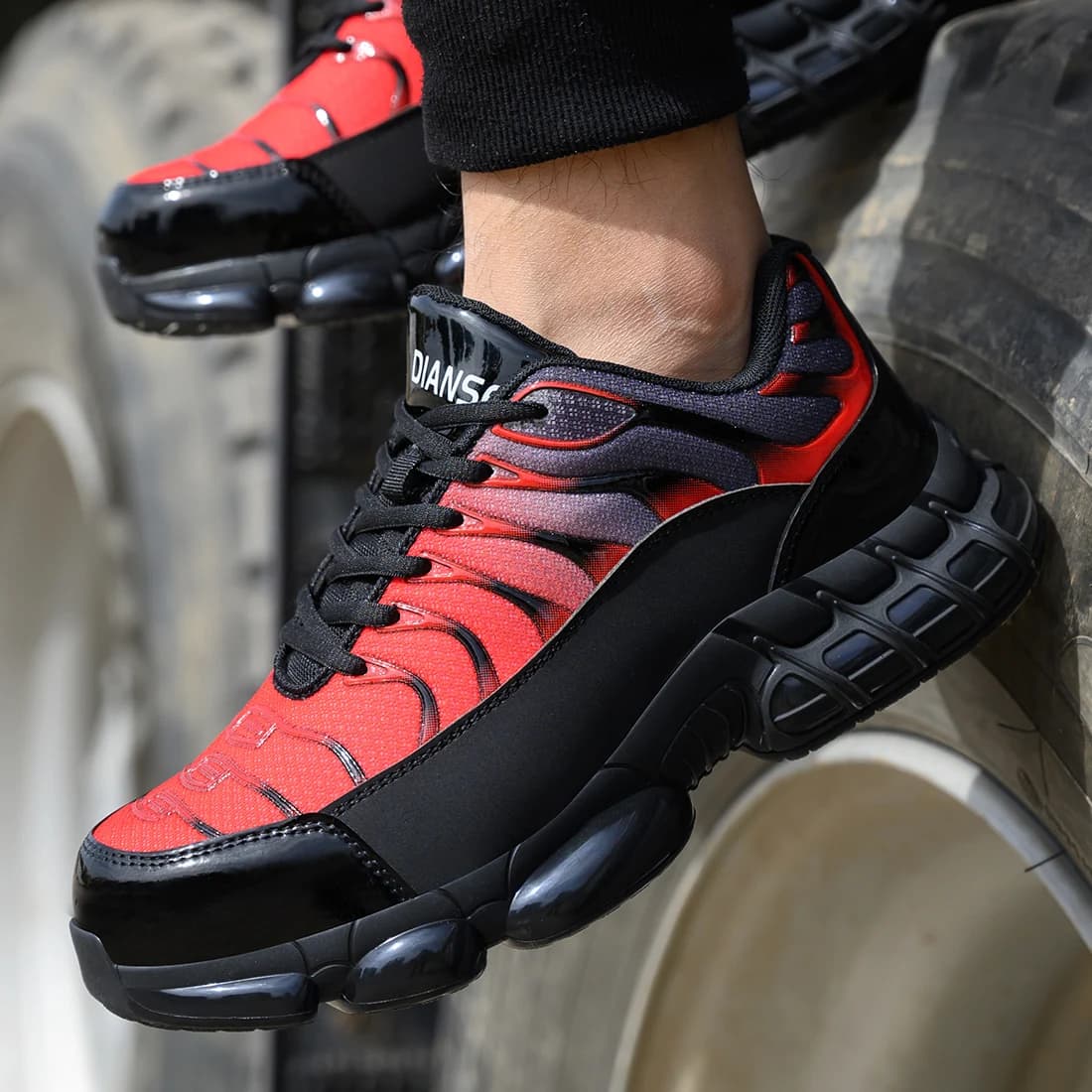 Safety Shoes for Men | Non-Slip Breathable Work Boots | Anti-Puncture Heavy-Duty Construction - Thumbnail 5