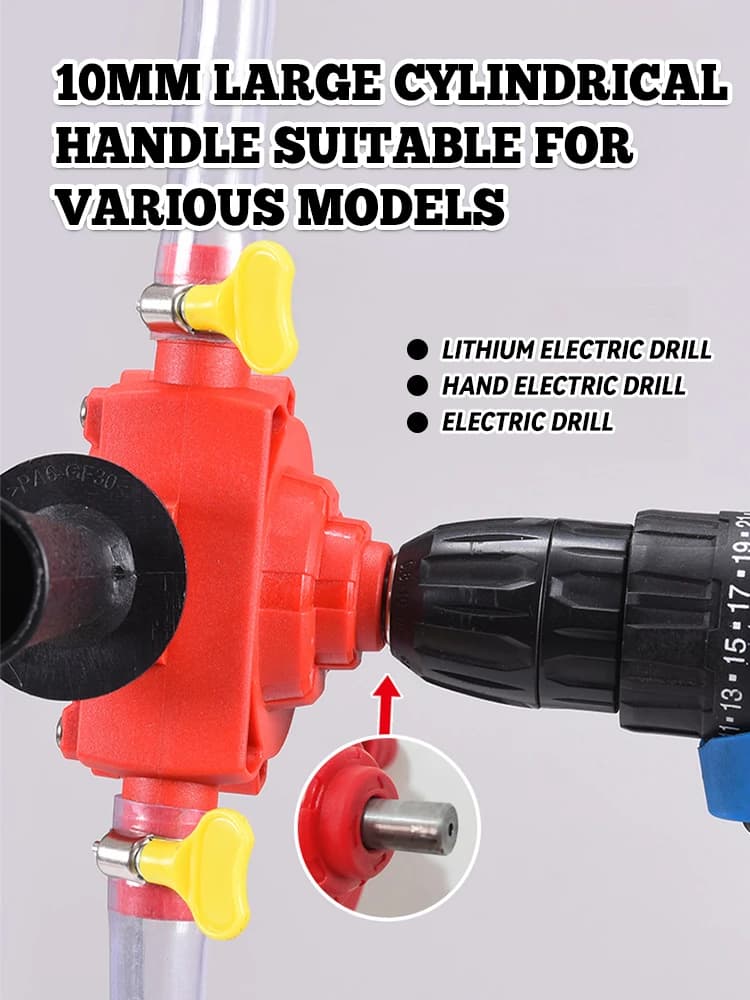 Drill Powered Transfer Pump | Self Priming for Oil & Water | Portable Round Shank Easy Installation - Thumbnail 4