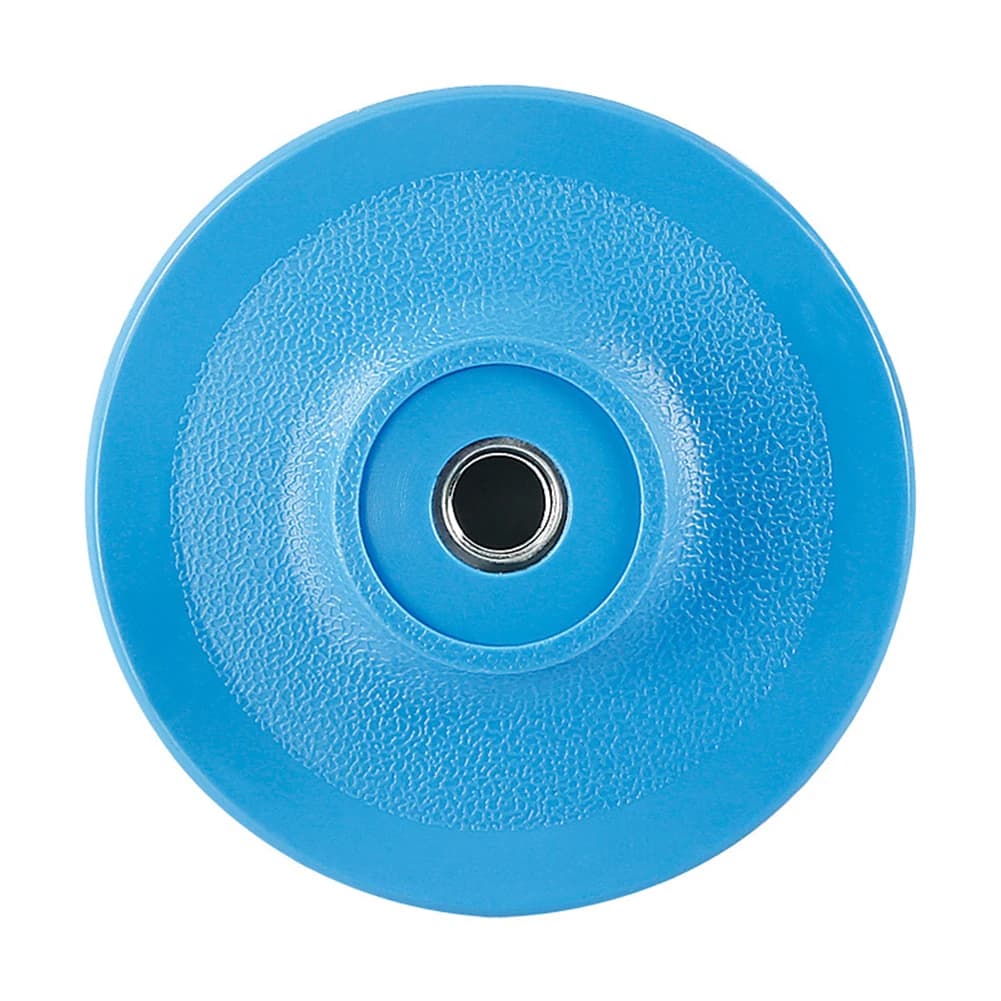 3/4 inch self-adhesive polishing pad backing disc for angle grinders with M10, M14, and M16 thread adapters for sanding and buffing.