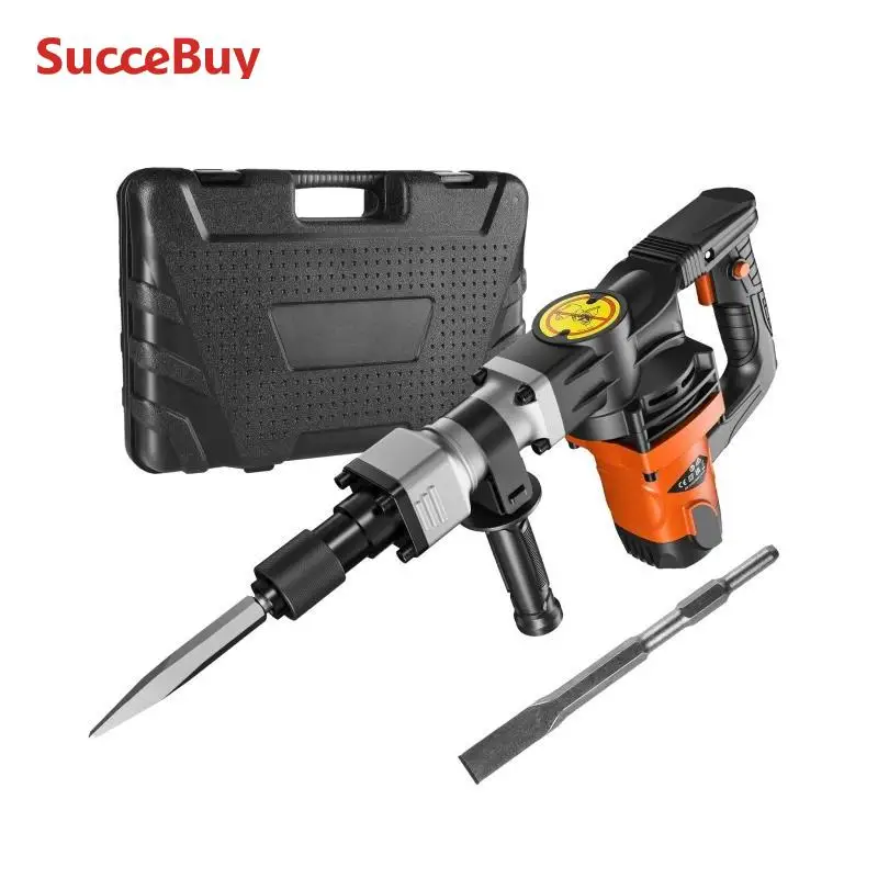 1400W Demolition Jackhammer | Heavy-Duty Concrete Breaker with 2 Chisel Bits - Thumbnail 2