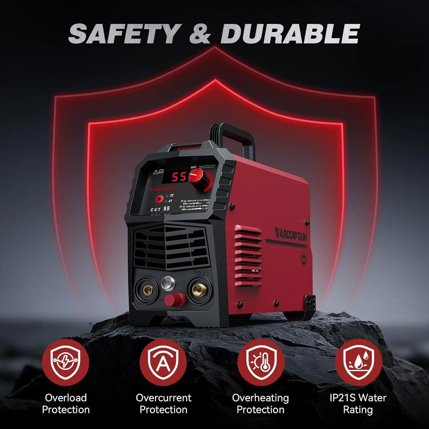 55A Plasma Cutter | Dual Voltage 120V/240V IGBT Inverter | Non-Touch Pilot Arc - Thumbnail 5