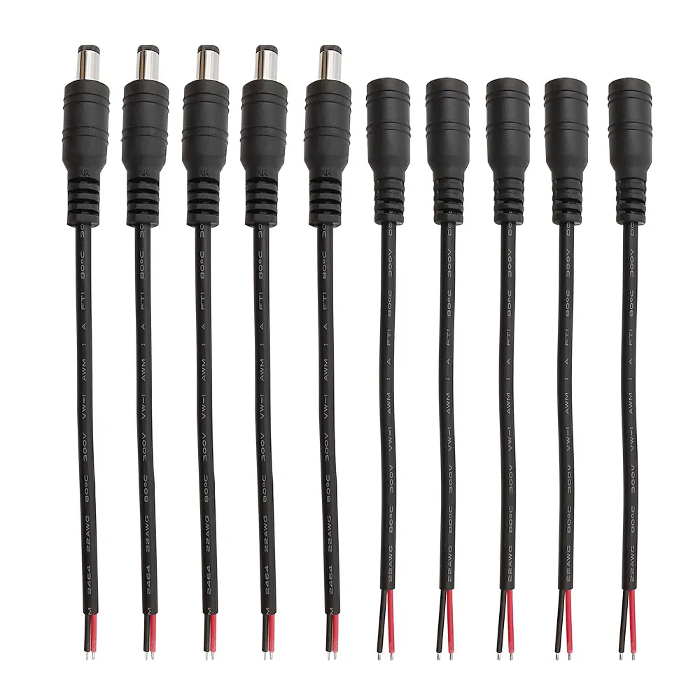 DC Power Connector | 5.5x2.1mm Male to Female Pigtail Cable for CCTV & LED Strips - Thumbnail 2